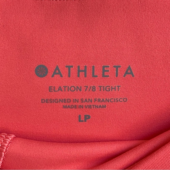 NWOT Athleta Elation 7/8 Tight Coral Petal L - Picture 3 of 5